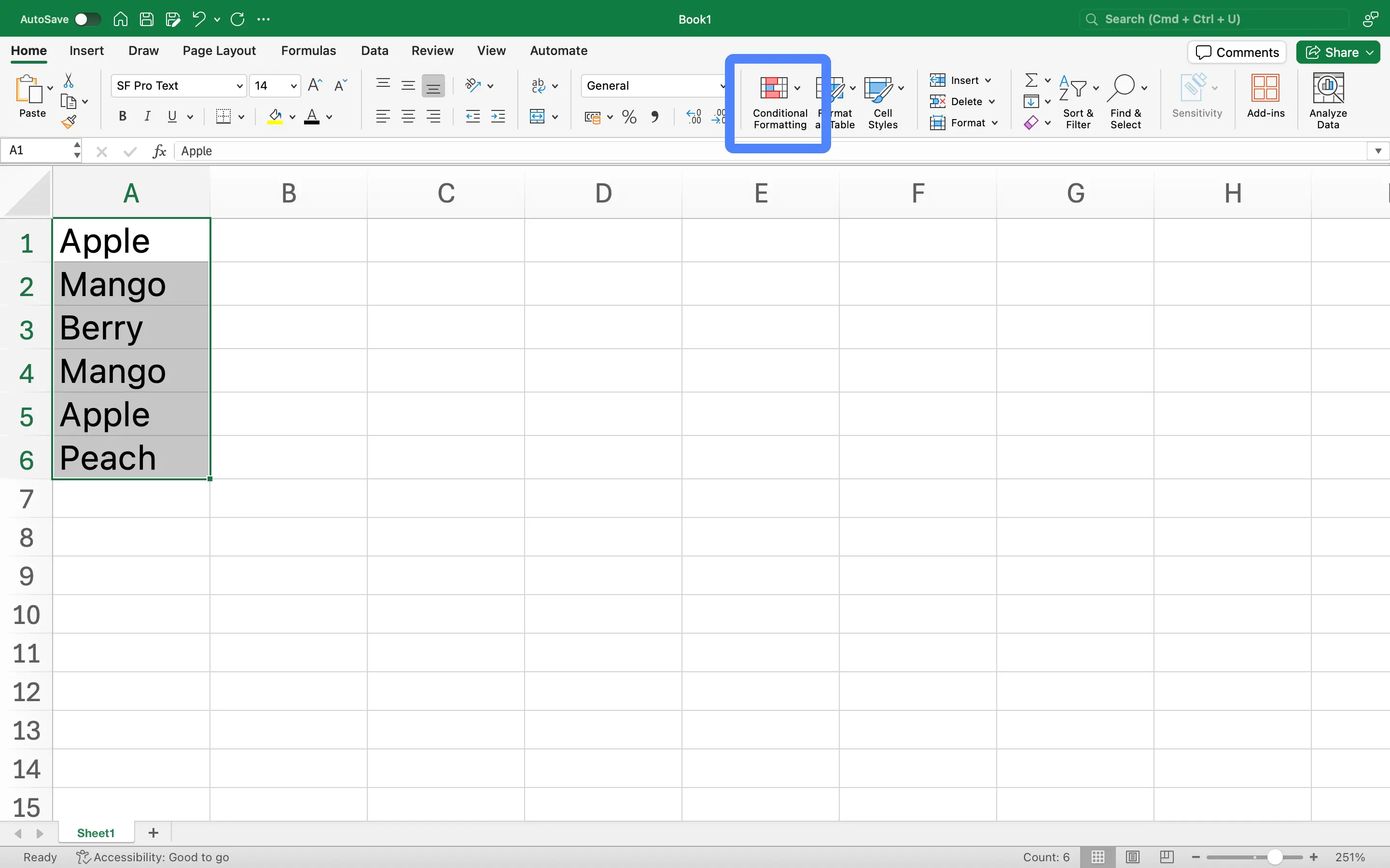 Step 2: Navigate to Conditional Formatting