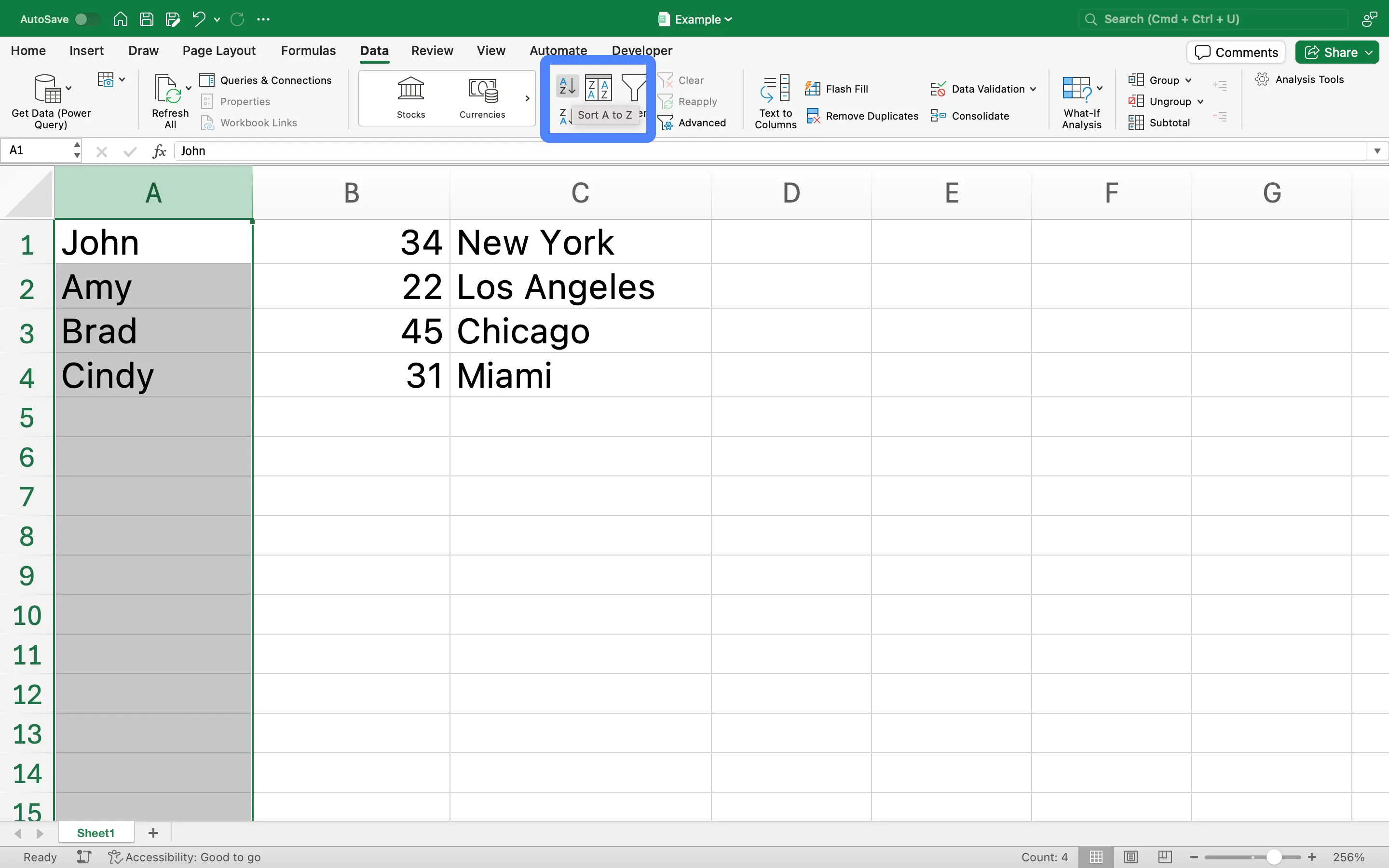 Step 3: Choose the sort order